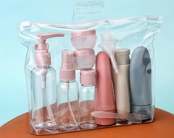 11pcs/set Portable Travel Refillable Bottle Set For Lotion, Shampoo, Shower Gel, And Cosmetics - Convenient Liquid Containers