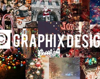 Collage De Papel Pintado Estético De Navidad PNG