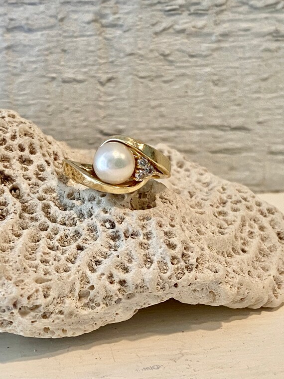 Magnificent Cultured Pearl and Diamond Ring