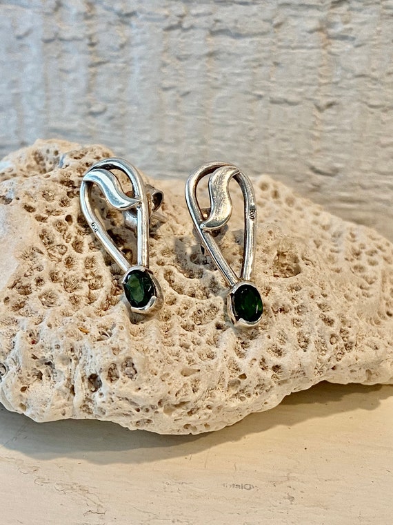 Artesian Tourmaline Sterling Silver 950 Earrings.