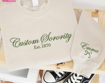 Embroidered Sorority Sweatshirt, Greek Letter Pullover