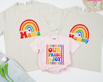 Personalized Our Pride and Joy Matching Shirts, Mama Mommy Pride Shirts, Lesbian Mama Family Shirts, Pride Month Shirt, LGBT Family Set