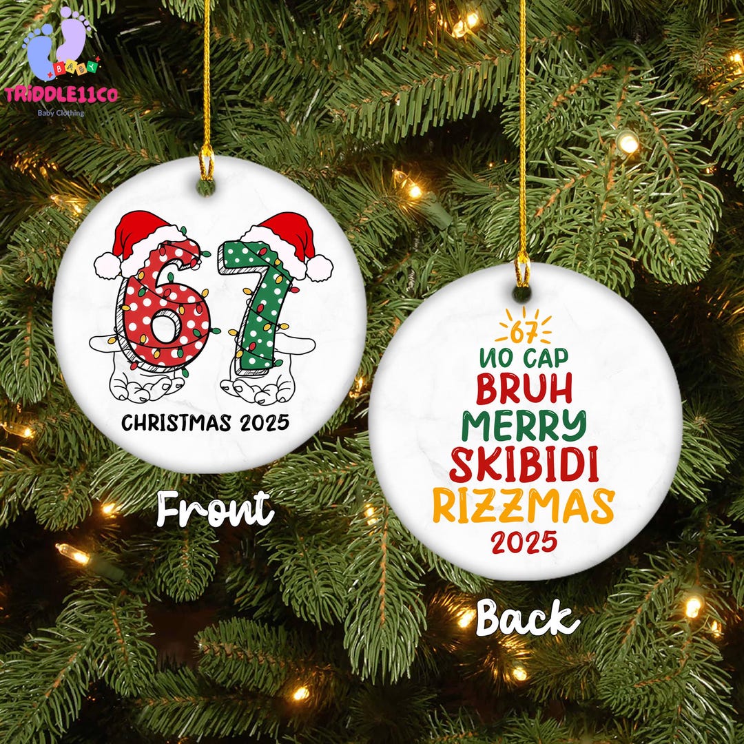 Ornament Rizz Six Seven Christmas Ornament, Skibidi Ohio Rizz Sigma Toilet Ornament ...