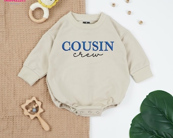 Embroidered Cousin Crew Baby Romper, Family Reunion Outfit