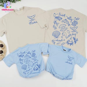 Personalized O-fish-ally One Birthday Romper, 1st Birthday Fishing Outfit, Ocean Family Matching Birthday Shirt, First Birthday Party Shirt