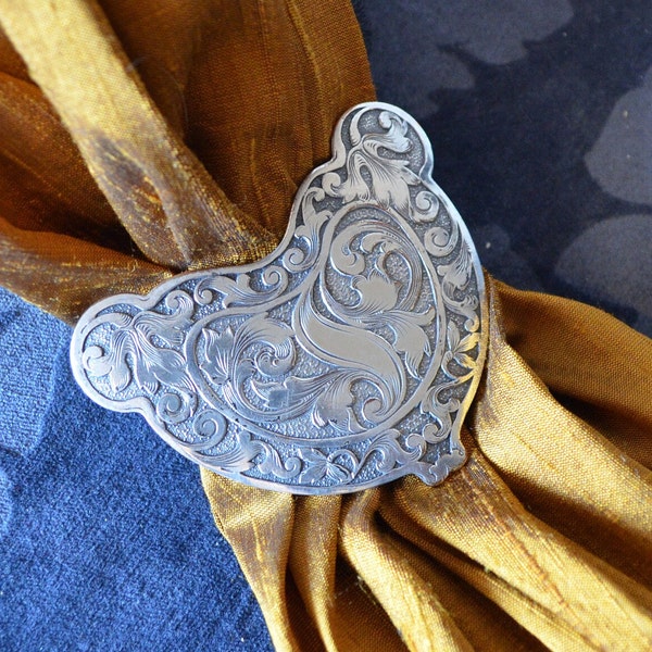 Edwardian  Antique  Silver Plate  Brooch / Hair Pin Scarf Pin ~ Stamped Fishel, Nessler & Co NYC
