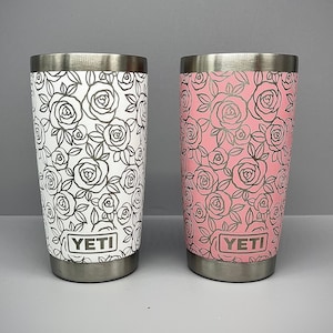 Yeti 20oz seamless rose Flower tumbler