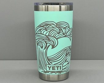 Yeti 20oz Tumbler, Ocean Wave Laser Engraved Rambler Cup - Etsy