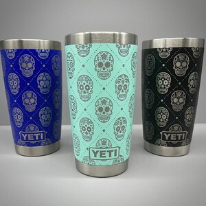 Yeti 20oz seamless sugar skull pattern