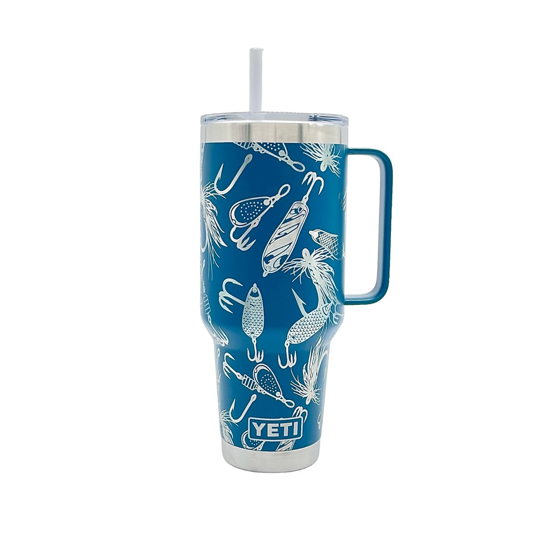 42oz Yeti Tumbler Fishing Lures , Laser Yeti Tumbler, Fishing Gift ...
