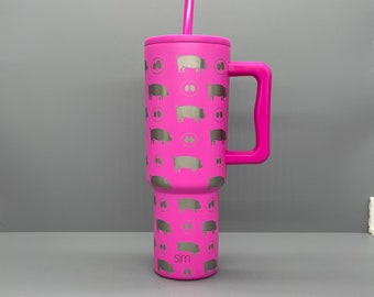 40 oz tumbler with straw - hot pink – Fine Things Boutique