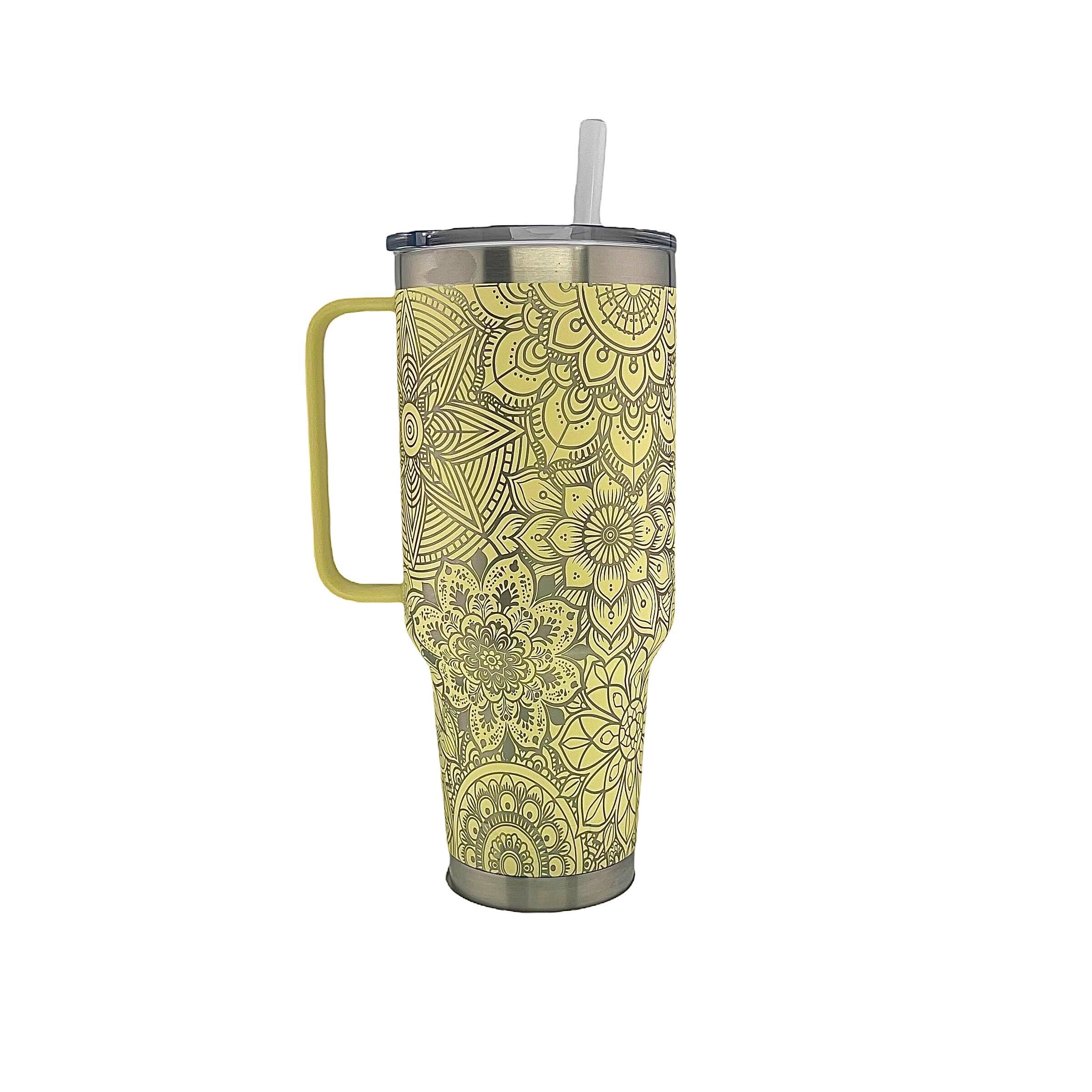 42oz Yeti Tumbler Mandala Engarved, Laser Yeti Tumbler Mandala