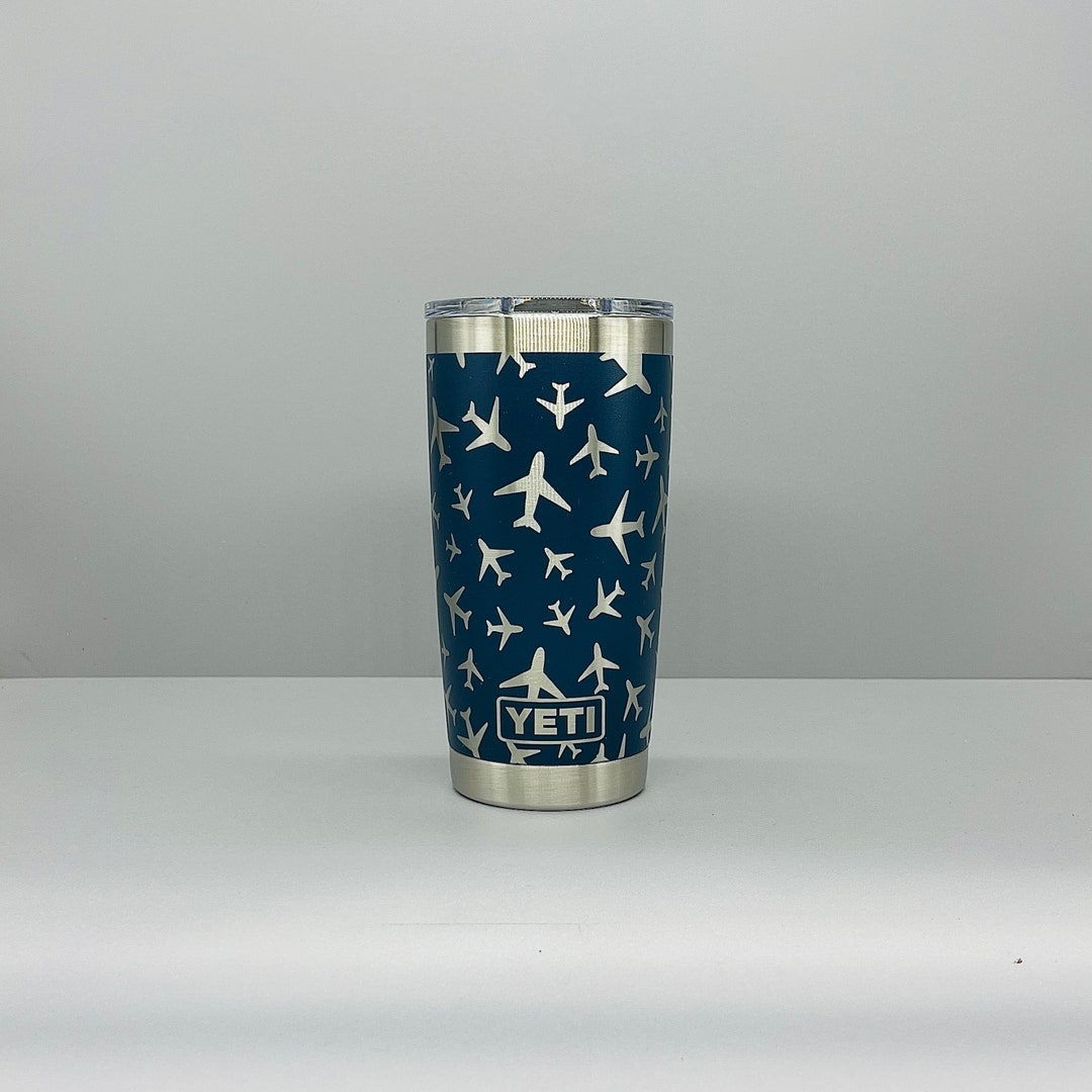 Yeti 20oz Airplane Engraved Tumbler, Laser Engraved Yeti Rambler