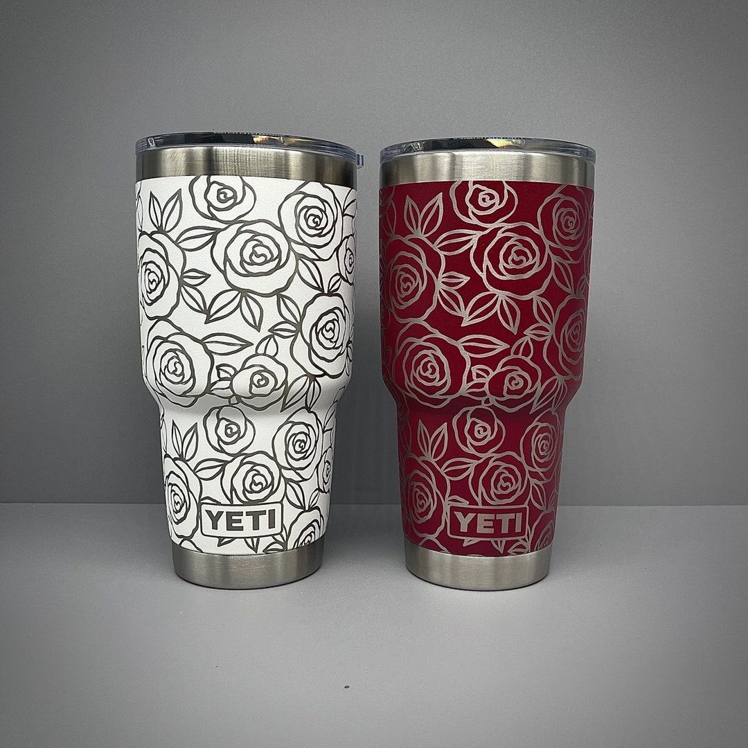 Yeti 30oz Seamless Rose Flower Design Etsy
