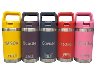 12oz Junior Rambler Engraved Yeti, Laser Yeti Tumbler Custom, Personalized Kids Yeti water bottle, 12oz yeti tumbler, back to school gift.