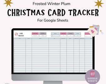 Christmas Card Tracker for Google Sheets | Frosted Winter Plum