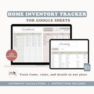 Simple Home Inventory Tracker Spreadsheet (Google Sheets) | Sage Blush