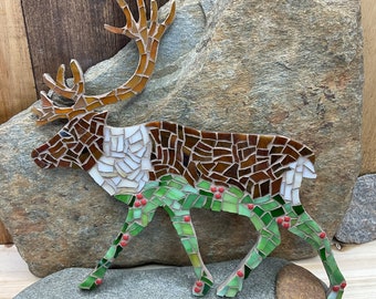 DIY Stained Glass Caribou Mosaic Kit