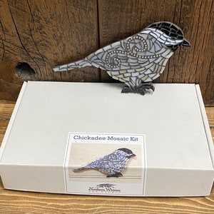Chickadee DIY Stained Glass Mosaic Kit image 4