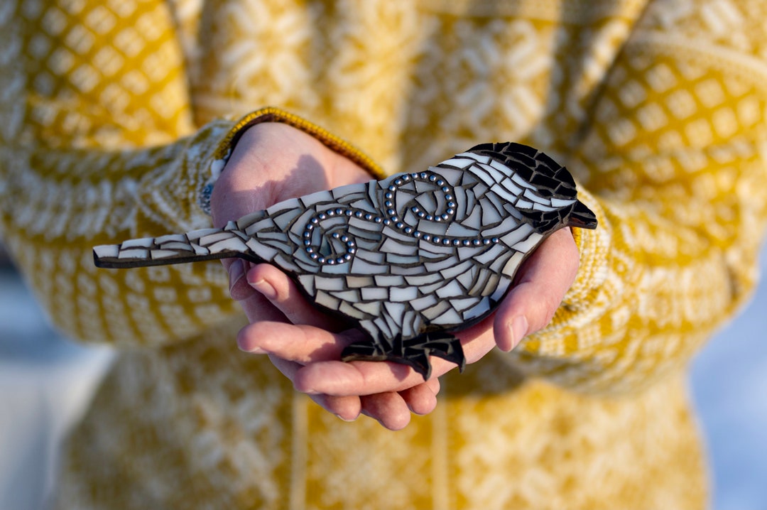 Chickadee DIY Stained Glass Mosaic Kit Etsy