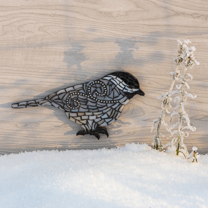 Chickadee DIY Stained Glass Mosaic Kit image 2