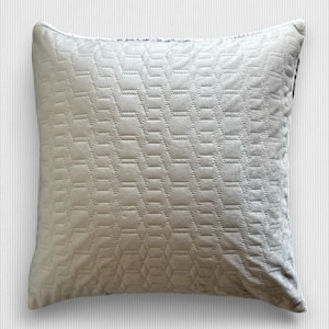 Cream Geometric Embossed Cushion Cover – Textured Decorative Throw Pillow for Sofa or Bed