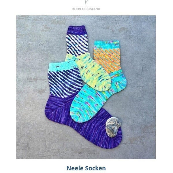 Strickanleitung "Neele Socken" - Socken mit durchgehendem Muster am Schaft ohne Versatz - PDF Download