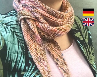 Knitting instructions "Lizzy Shawl" - narrow scarf / triangular scarf with asymmetrical shape - PDF Download