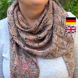 Knitting pattern &quot;Anniina Shawl&quot; - Scarf with lace pattern - PDF Download