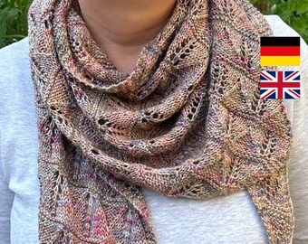 Knitting pattern "Anniina Shawl" - Shawl/Scarf with lace pattern - PDF Download