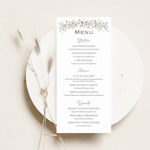 Wedding Menu Card | Wild Flower Table Menu | Dinner Menu | Wedding Breakfast Menu | Personalised Menu | Guest Menu Card | PRINTED