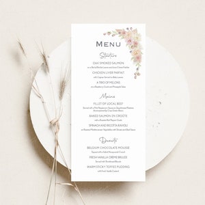 Karta menu weselnego | Menu stołu boho | Menu kolacji | Menu śniadaniowe weselne | Spersonalizowane menu | Karta menu gościa | DRUKOWANE