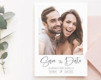 Save The Dates | Polaroid Save The Date Cards | Wedding | Announcement | Personalised Photo Save The Date Invites | With Envelopes | Minimal