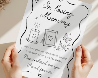 In loving Memory Sign Wedding Sign, Until We Meet Again, Wedding Memorial Sign, Remembrance Card