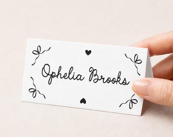 Whimsical Hand Drawn Wedding Place Cards, Personalised Guest Name Cards, Scribble Doodle Style, PRINTED