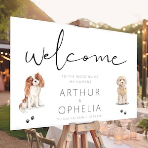 Dog Wedding Welcome Sign | My Humans Are Getting Married Sign | Personalised Wedding Welcome Sign | Pet Wedding Welcome Poster | Printed