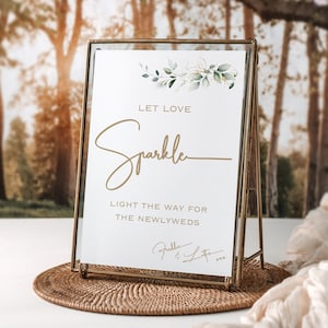 Let Love Sparkle Poster | Sparkler Wedding Sign | A4 Sign | UK Wedding | Wedding Day Signs | Sparkle Wedding Reception Signs | Printed