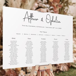 Wedding Table Plan | Sophisticated Wedding Seating Plan | Personalised Seating Plan | Wedding Seating Sign, Wedding Breakfast, Seating Chart