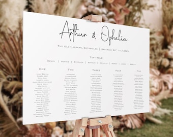 Wedding Table Plan | Sophisticated Wedding Seating Plan | Personalised Seating Plan | Wedding Seating Sign, Wedding Breakfast, Seating Chart