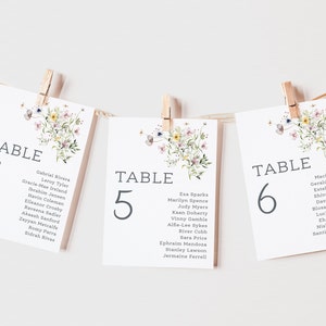 Wedding Table Plan Cards | Wildflower Seating Plan Cards | Table Number's |Wedding Table Plan | Botanical Wedding Cards |Table Names|PRINTED
