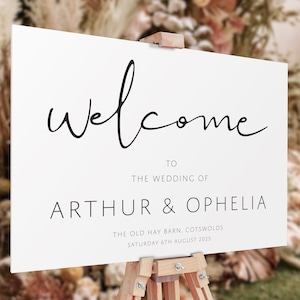 Wedding Welcome Sign | Wedding Sign | Personalised Wedding Welcome Sign | Calligraphy Welcome Sign | Minimalist Welcome Sign | Printed