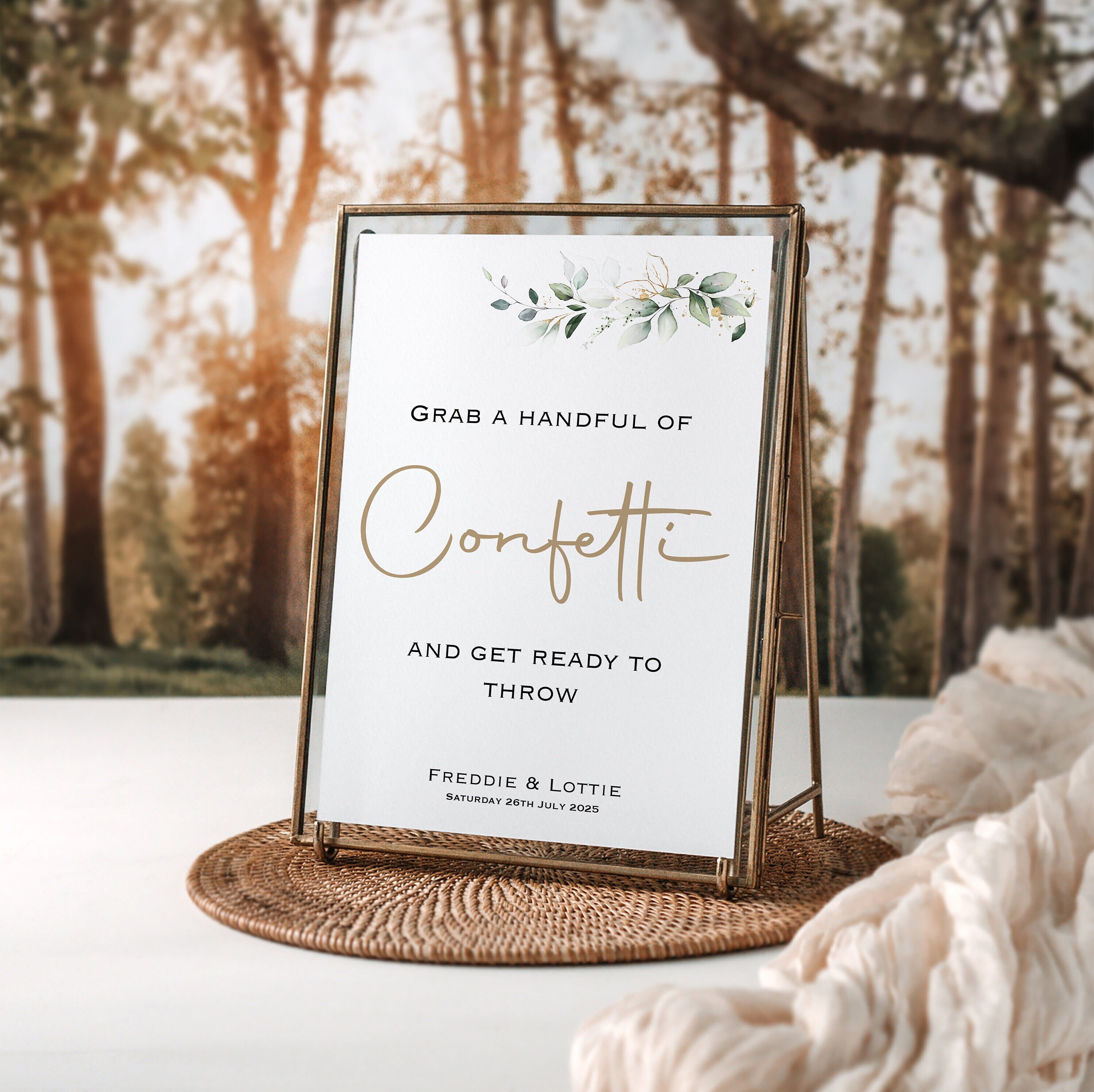 thumbnail image 2 of Personalised Wedding Sign / Poster – Chalkboard Confetti For Guests – TheCardZoo Print 2 of 6