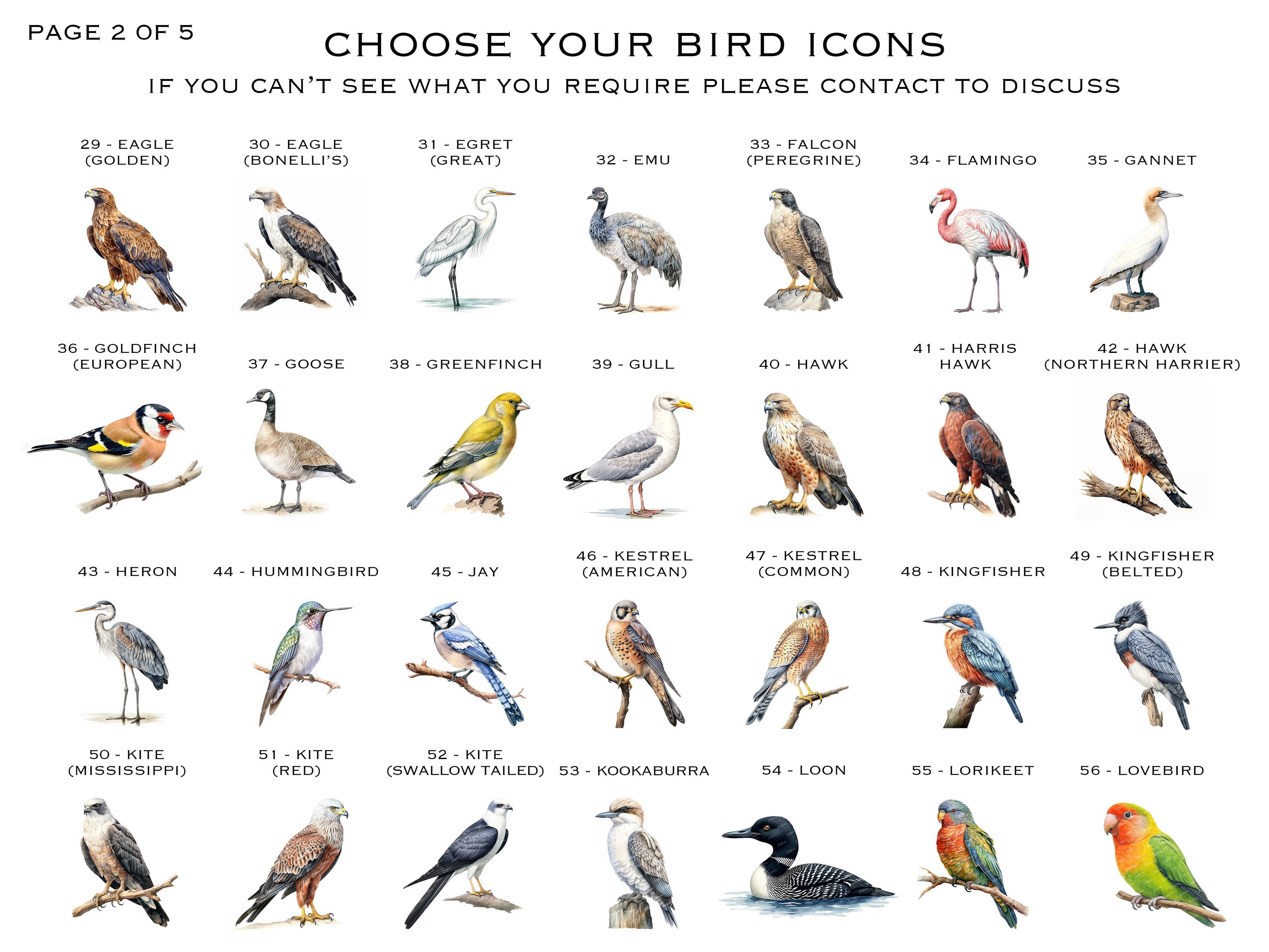 Bird Themed Table Plan Cards | Wedding Table Plan Cards | Bird Spotting ...