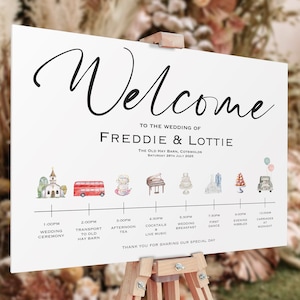 Wedding Order Of The Day | Black Minimalist Wedding Welcome Sign | Reception Sign | Wedding Timeline Sign | Wedding Signs | Order of Service