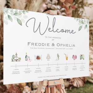 Wedding Welcome Order Of The Day | Wedding Event Sign | Reception Sign | Wedding Timeline Sign | Wedding Signs, Wedding Welcome Sign | UK