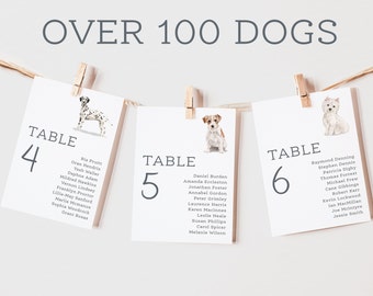 Dog Wedding Table Plan Cards | My Humans Are Getting Married Table Plan | Seating Plan Cards | Dog Wedding | Wedding Cards | PRINTED