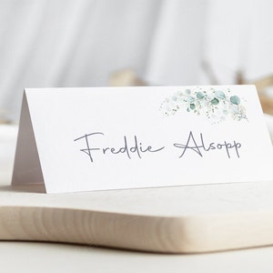 Eucalyptus Wedding Place Card | Green Leaf Place Card | Personalised Wedding Place Name Cards | Place Cards Wedding | Green Place Settings