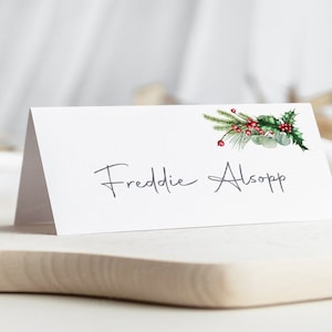 Tarjeta de lugar de boda de Navidad / Tarjetas de lugar festivo de Navidad / Tarjetas de nombre de lugar de boda personalizadas / Tarjetas de lugar Boda / Ajustes de lugar