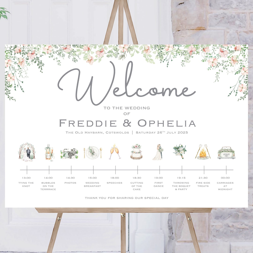 Sign Order Reception Wedding Welcome Sign | Order of the Day | Whimsical Wedding | Reception ...