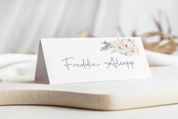 30 Segnaposto Nomi Bianchi Con Bordo Oro - Per Matrimoni, Compleanni E Tavoli - Carte Eleganti - Foto 8